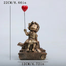 GobekUsa Balloon Girl Tank Art Figure Resin Statues Collection for Interior Decor