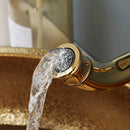 GobekUsa Golden Ceramic Bathroom Basin Set with Gold Faucet and Mixer Taps