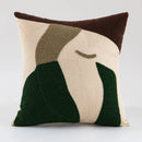 GobekUsa Green Embroidered Tufted Cushion Cover - Modern Minimalism Art Design