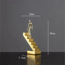 GobekUsa Golden Man Abstract Resin Figure Sculpture Staircase Decor