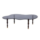 GobekUsa 80*40cm Solid Wood Peanut-Shaped Coffee Table for Living Room