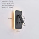 GobekUsa LED Wall Lamp USB Charging Bedroom Hotel Bedside Reading Sconce Switch