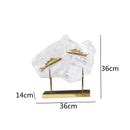 GobekUsa Golden Fish Crystal Ornament Home Decoration Metal Statue