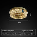GobekUsa Crystal LED Ceiling Lamp: Modern Stainless Steel Chandelier for Living Room, Bedroom & Kitchen.