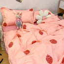 GobekUsa Cute Cartoon Printed Bedding Set | Washed Skin-Friendly | Queen/King Size