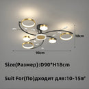 GobekUsa Gold Aluminum LED Chandelier with K9 Crystal, Luxury Pendant Lights for Home Décor