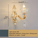 GobekUsa Gold Crystal Wall Sconce LED Lamp for Home Bedroom & Living Room