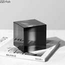GobekUsa Crystal Cube Ornaments Clear Glass Sculpture Desk Decoration Geo Graded Square