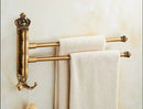 GobekUsa Antique Carved Swivel Towel Hanger, Wall Mounted Folding Towel Bar, Bathroom Towel Holder
