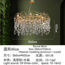 GobekUsa Golden Crystal Tree Chandelier, Luxury Matte Aluminum Art Ceiling Light for Living Room