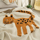 GobekUsa Kawaii Cat Jacquard Knitted Blanket