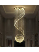 GobekUsa Crystal Chain Pendant Light Chandelier for Living Room and Staircase