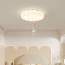 GobekUsa LED Bubble Cloud Rabbit Ceiling Light - Cream Style Warm Lighting for Children's Room