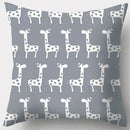 GobekUsa Grey Geometry Leaves Floral Stripes Plaids Print Lumbar Pillow Case