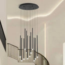 GobekUsa LED Chandelier: Modern Minimalist Gold Black Wire Adjustable Light Fixture for Dining Room