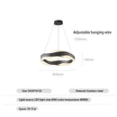 GobekUsa Elegant Black Circle Chandeliers | Luxury Acrylic Pendant Light for Home Living Room