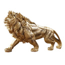 GobekUsa Golden Lion King Resin Statue Ornament for Home Office Desktop Decoration