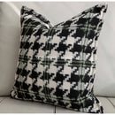 GobekUsa Houndstooth Square Cushion Cover - Black White Green Luxury Contemporary Pillow Case