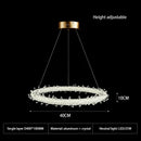 GobekUsa Crystal Flower LED Chandelier: Elegant Round Pendant Light for Dining & Living Room
