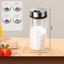 GobekUsa Glass Seasoning Jar Set - Kitchen Accessory with Rotating Lid - 200ML/500ML