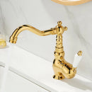 GobekUsa Gold Basin Faucet Single Handle Bathroom Sink Tap Hot Cold Mixer Tap