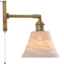 GobekUsa LED Wall Lamp Sconce Up Down Rotate Pull Chain Switch Modern Stair Light Fixtures