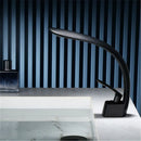 GobekUsa Grey/Black Wash Basin Faucet Single Handle Mixer Tap Hot Cold Waterfall Brushed Gold