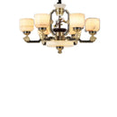 GobekUsa All Copper Jade Chandelier for Living Room, Villa Duplex Multi-storey Lighting