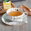 GobekUsa Elegant Gold Flower Cup & Saucer Set - Delicate Porcelain Tea Coffee Mug