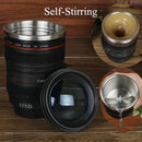 GobekUsa Camera Lens Cup: Electric Self Stirring Coffee Mug, 300ml