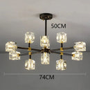 GobekUsa Crystal Chandelier: Luxury Living Room & Bedroom Pendant Light