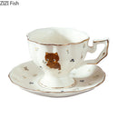 GobekUsa Cartoon Kitten Pattern Porcelain Coffee Mug Set Ayshacollection