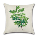GobekUsa Green Leaves Decorative Pillow Case - Simple Style Cotton Linen Sofa Cushion Cover