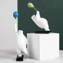 GobekUsa Flying Bear Balloon Figurines: Modern Home Wall Decoration & Gift