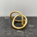 GobekUsa Gold Ring Knot Geometric Resin Ornaments Handmade Art Decor Figurines