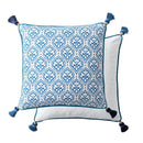 GobekUsa Chinoiserie Style Blue White Porcelain Birds Floral Lumbar Pillow Case