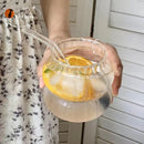 GobekUsa Glass Cocktail Cups Set, Pink Juice & Water Cup, Nordic Style Design