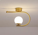 GobekUsa Gold Glass LED Ceiling Light Simple Home Decor Living Room Bedroom Fixture