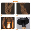 GobekUsa Hemp Rope Pendant Light Holder, Industrial Loft Personality Edison Lamp