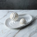 GobekUsa Golden Texture Ball Geometric Sculpture - Abstract Desk Decoration