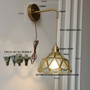 GobekUsa Amber Glass LED Wall Light Modern Nordic Bedroom Reading Lamp