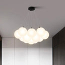 GobekUsa Glass Ball LED Pendant Light for Home Decor, Nordic Style Chandelier for Living Room
