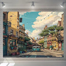 GobekUsa Love Street Landscape Wall Hanging Tapestry for Bedroom Decor