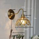 GobekUsa Glass Brass Wall Sconce LED Light Fixture for Dining Living Room