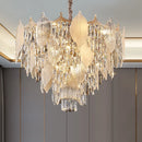 GobekUsa Crystal Leaves Chandelier: Elegant Postmodern Lighting for Living Room, Dining Room, Bedroom