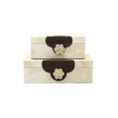 GobekUsa Handmade Flowers Leather Jewelry Box Makeup Organizer Home Decor