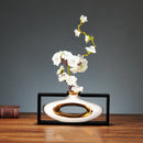 GobekUsa Chinese Style Ceramic Vase in Wooden Frame for Modern Home Decor
