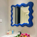 GobekUsa Cream Cloud Wave Mirror, Wall-hung for Bathroom & Bedroom Makeup Decor