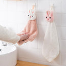 GobekUsa Cartoon Rabbit Coral Fleece Hand Towel: Soft, Absorbent, Quick-Dry Terry Towel