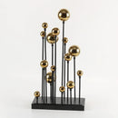 GobekUsa Geometric Golden Ball Ornaments - Abstract Metal Decorations